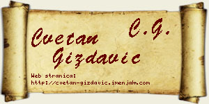 Cvetan Gizdavić vizit kartica
